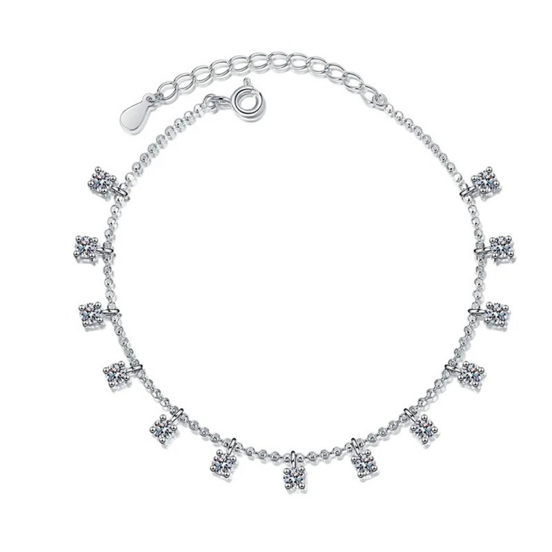 Bracelete Estrelas Brilhantes em Cristal de Moissanite