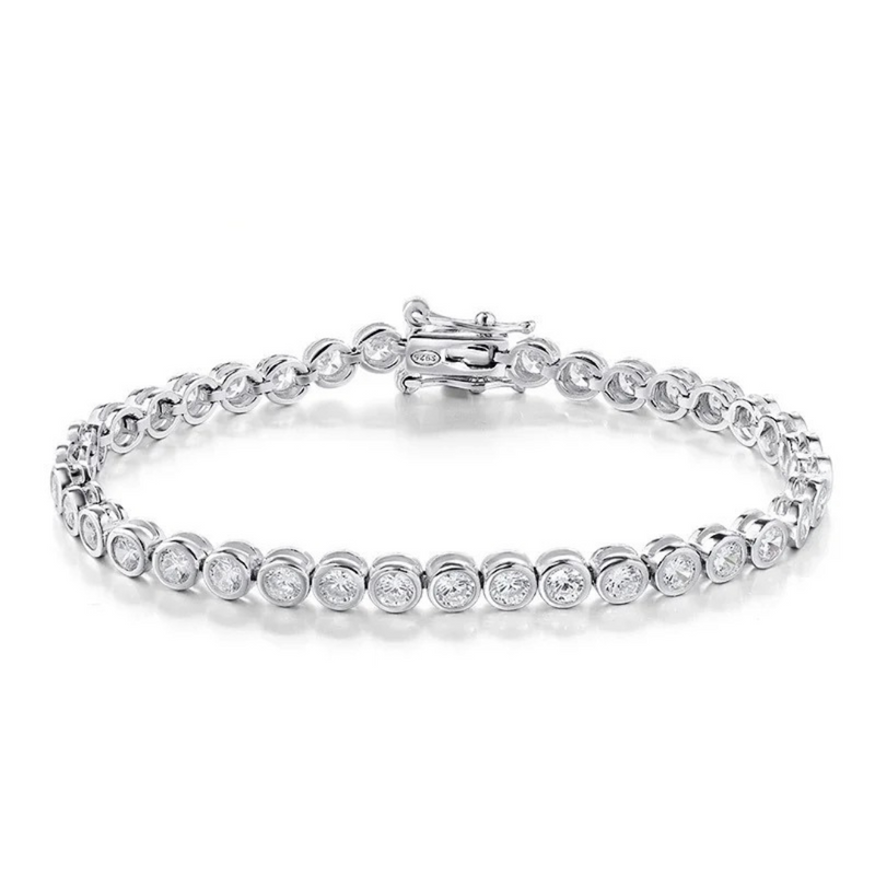 Bracelete Encanto Circular em Cristal de Moissanite