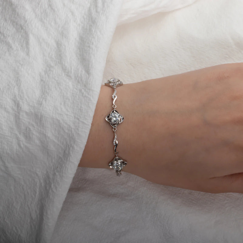 Bracelete Estrela da Manhã em Cristal de Moissanite