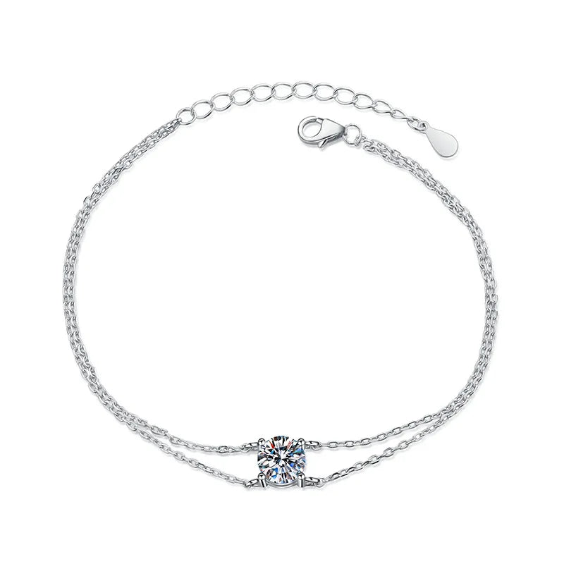 Bracelete Duo Luminoso em Cristal de Moissanite