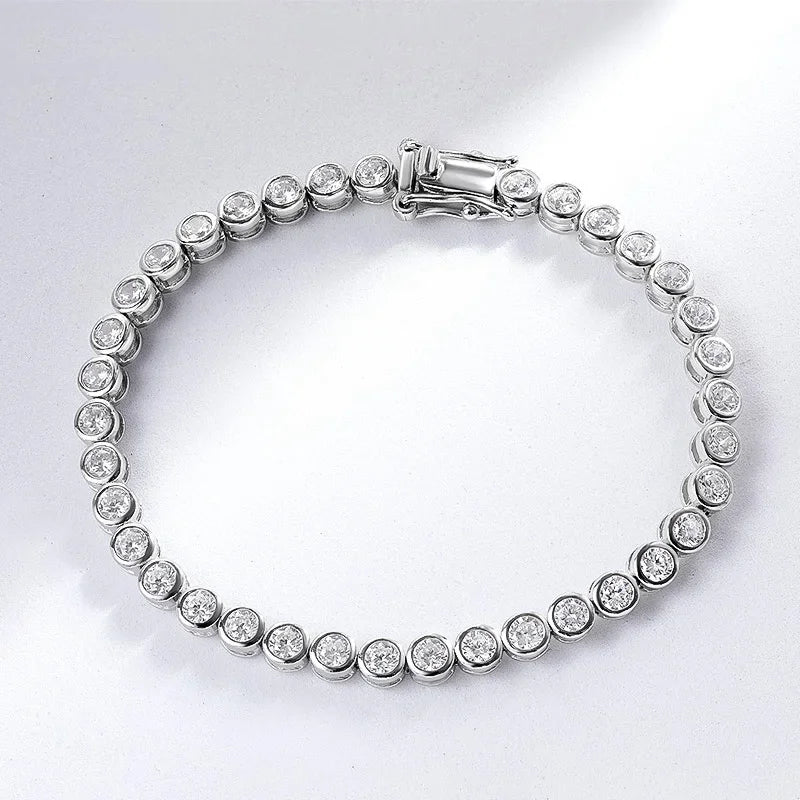 Bracelete Encanto Circular em Cristal de Moissanite