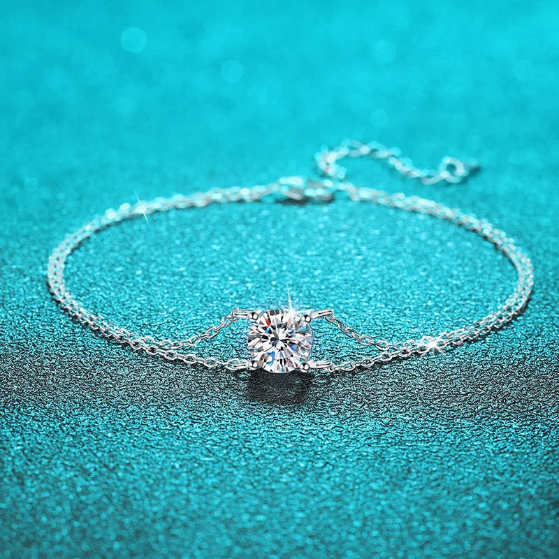 Bracelete Duo Luminoso em Cristal de Moissanite